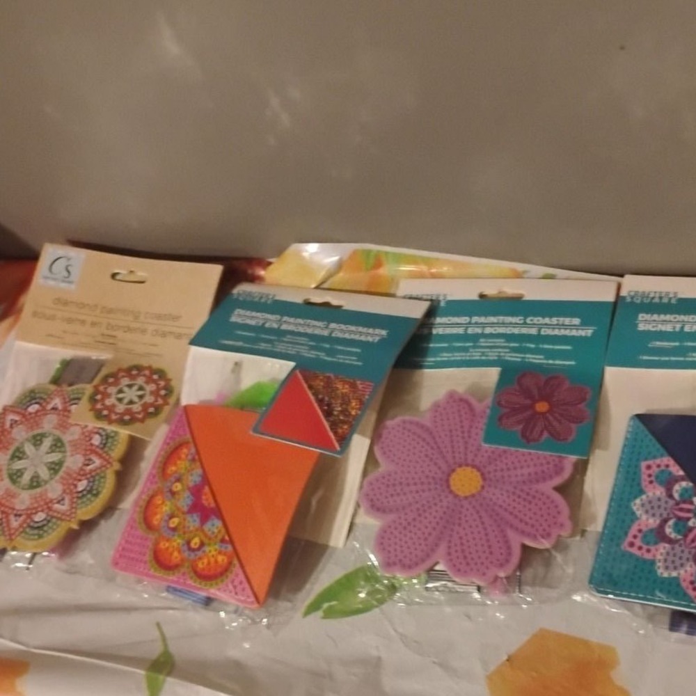 Crafter's Square Diamond Painting Kit Bundle 4pk Coasters Floral